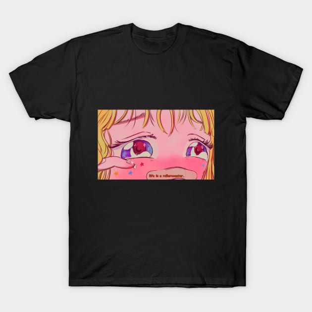 crying anime girl T-Shirt by Vicinart